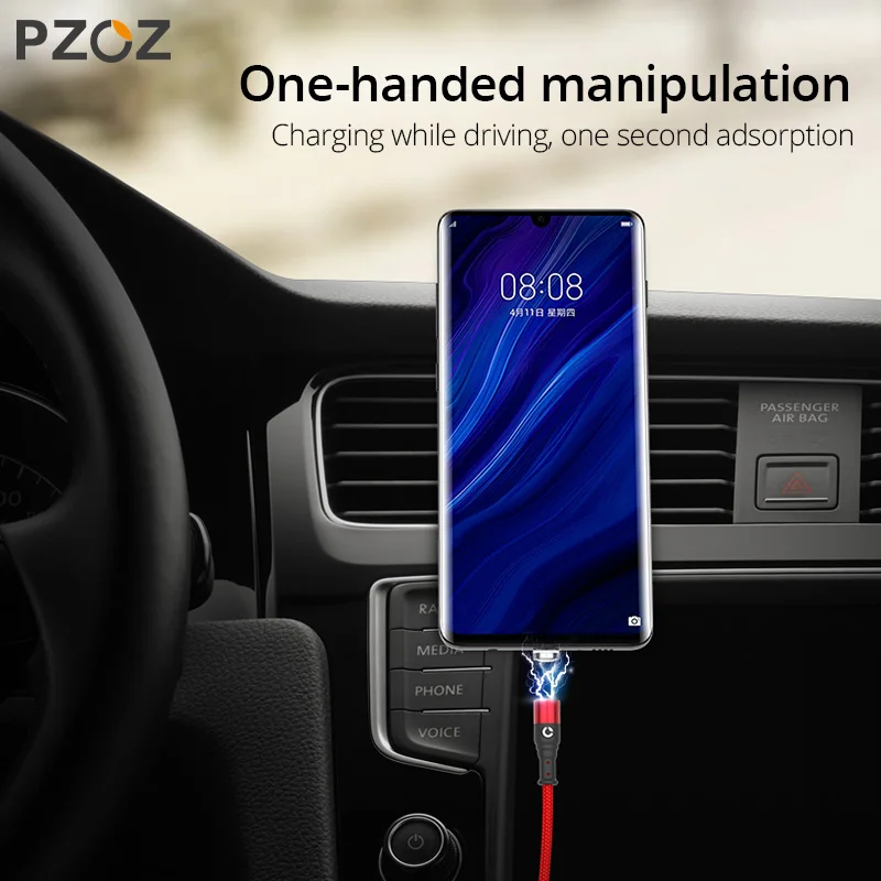 PZOZ магнитная зарядка Micro USB кабель магнитный usb type C для айфона c шнур зарядки