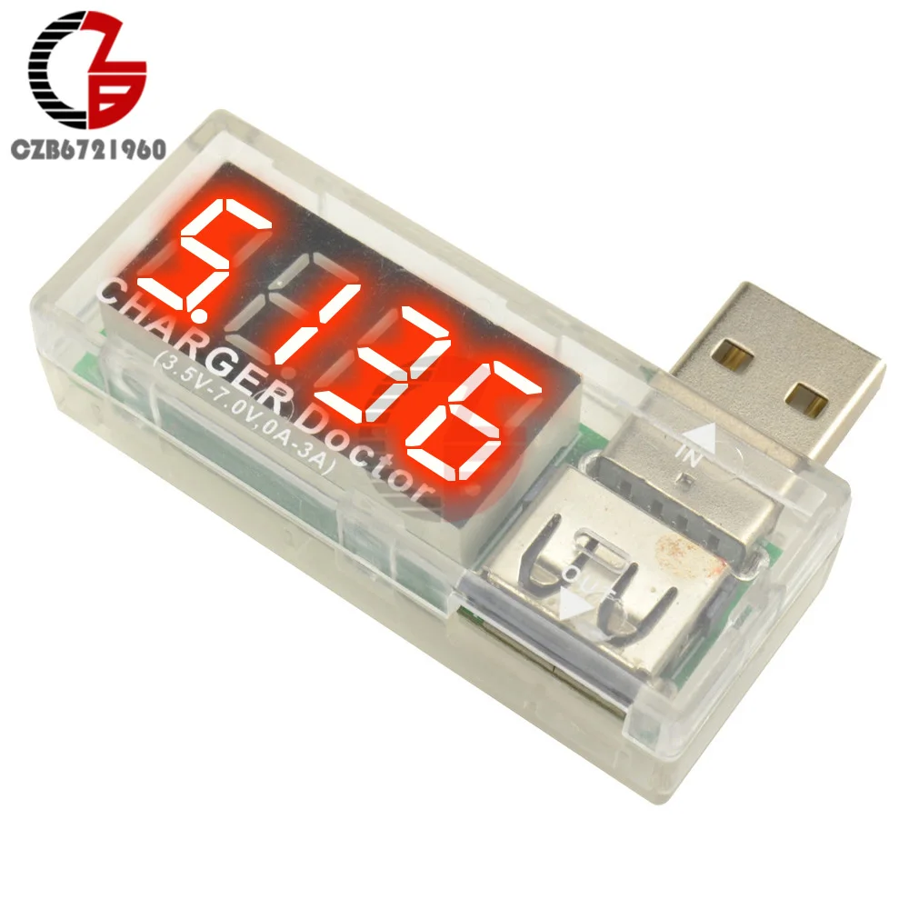 USB Transparent 0,5" светодиодный цифровой вольтметр Амперметр постоянного тока 100 в 10 А измеритель напряжения тока USB зарядное устройство Доктор Автомобиль Мотоцикл Вольт Амперметр детектор Тестер - Цвет: USB Transparent