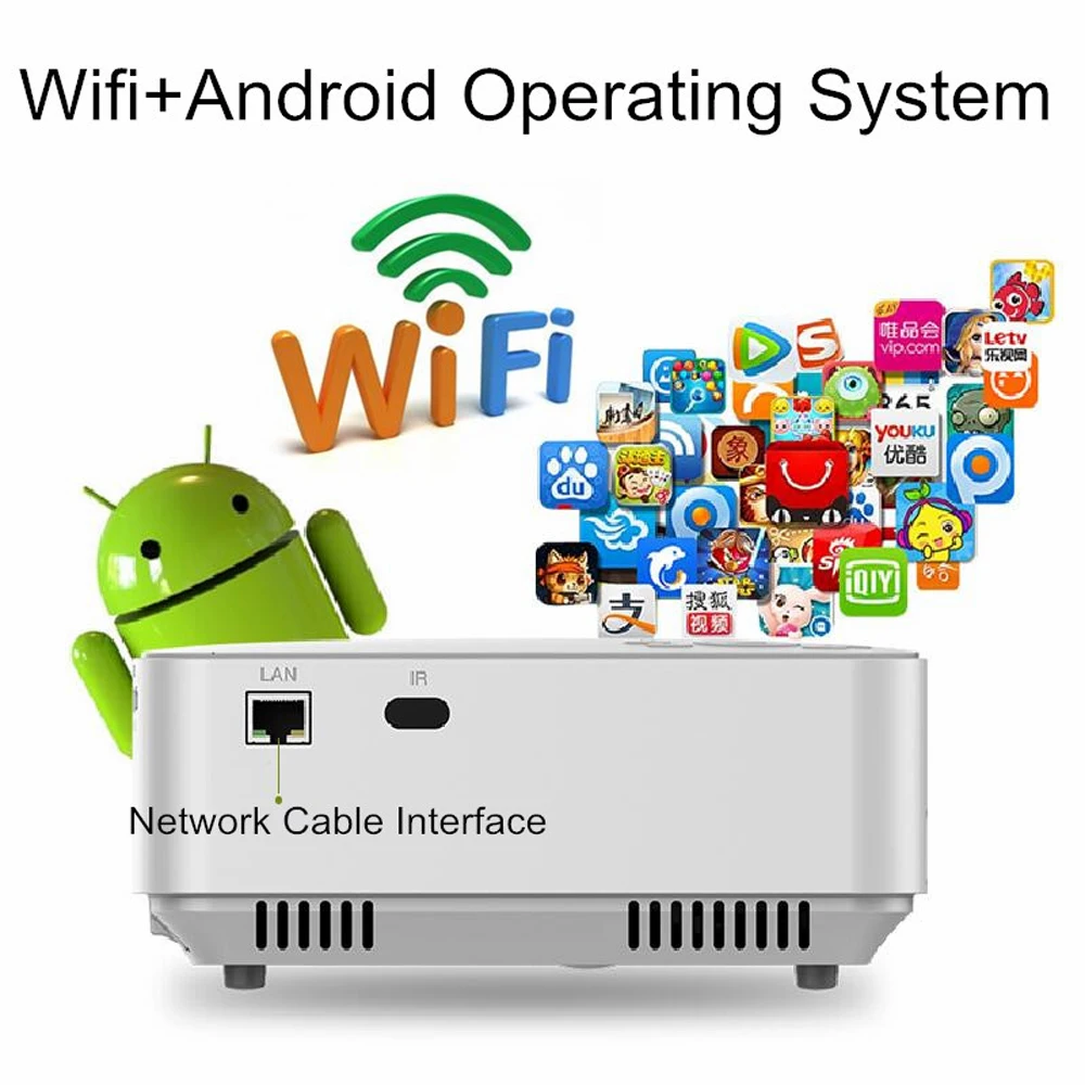Мини светодиодный проектор Android 4.4 TV Box Full HD Dlan WI-FI Bluetooth 4.0 Поддержка miracast airplay EZcast