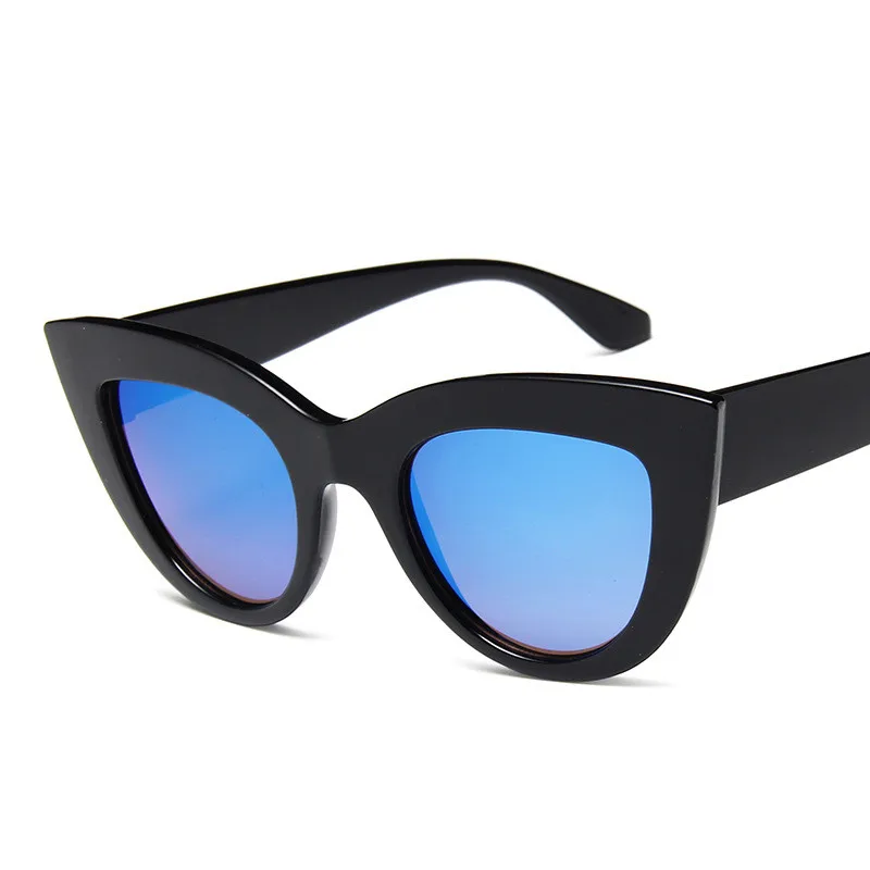 BlackBlue LeonLion винтажные Роскошные Cateye Солнцезащитные очки для женщин карамельный цвет линзы очки классические ретро уличные Oculos De Sol Feminino UV400 - Цвет линз: BlackBlue
