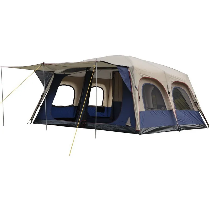 Alltel Super large anti rain 6-12 persons outdoor camping family cabin waterproof fishing beach tent 2 bedroom 1 living room