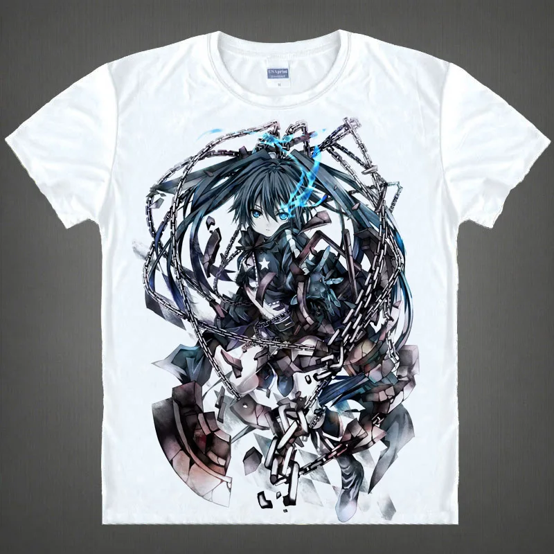 Black Rock Shooter T-shirts kawaii Japanese Anime t-shirt Manga Shirt Cute Cartoon Mato Kuroi Cosplay shirts 37166799598 tee 340 | Мужская