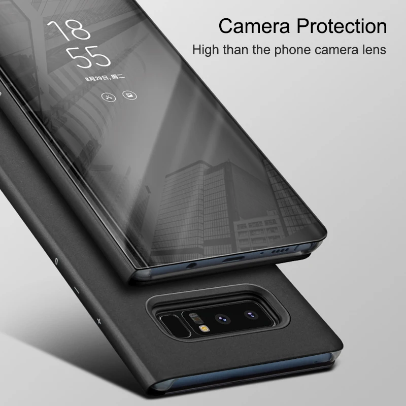 Роскошный прозрачный чехол с откидной крышкой и подставкой для Samsung Galaxy S9 S8 Plus Note 8