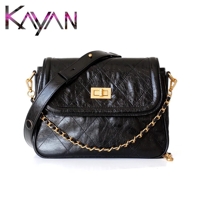 Designer Luxuyy Women Bag Oil Wax Cow Leather Shoulder Diamond Lattice Crossbody For Female | Багаж и сумки