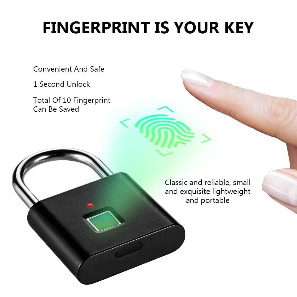Бесключевая USB перезаряжаемая дверная Блокировка отпечатков пальцев Умный Замок