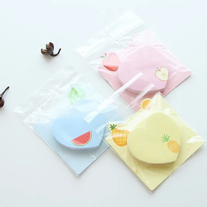 12 упаковок/партия Kawaii сердце фруктовый дизайн удобный блокнот липкий для