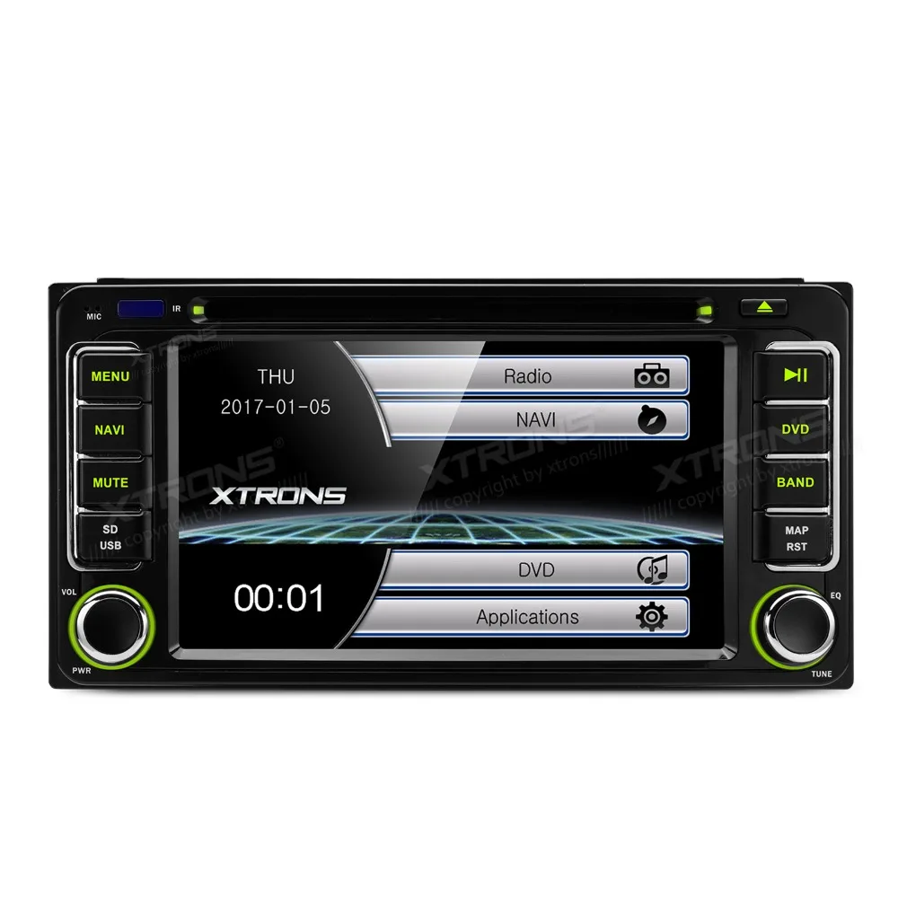 Игрок DVD для автомобиля XTRONS 6.2 дюйма 2 дин с радио и GPS-навигацией для Toyota Land Cruiser 100 Series 1998-2007 Avanza Prado 4Runner RunX.