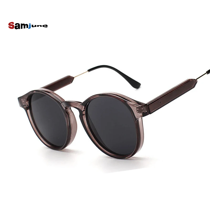 Женские круглые солнцезащитные очки Samjune высококачественные зеркальные с