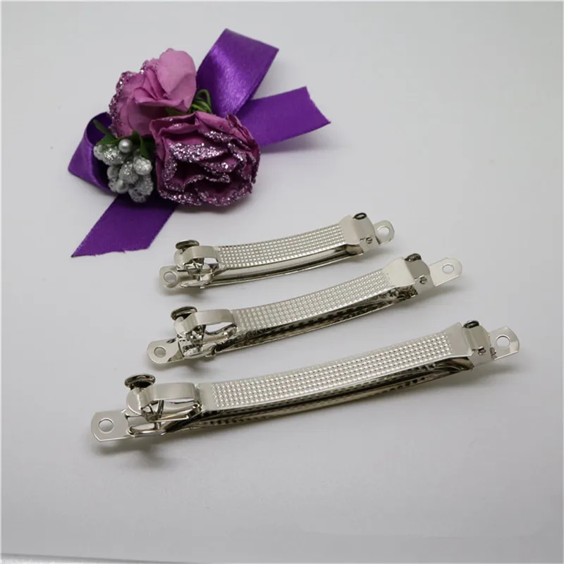300 шт. серебристые металлические зажимы для волос 8 см|metal hair bow|metal bowsilver barrette |
