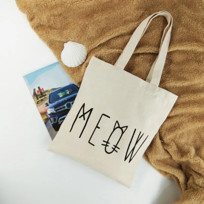 Холщовая Сумка серии Cute Cat многоразовая сумка для продуктов Большая складная хозяйственная сумка