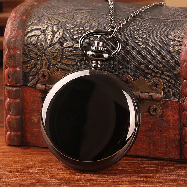 Черные Круглые Гладкие карманные часы в стиле стимпанк P200|steampunk pocket watch|pocket watchwatches