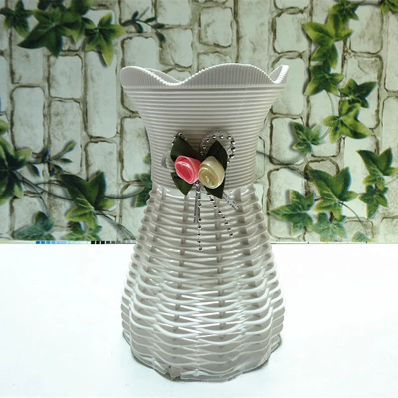 

1pc White Plastic Vase Use Fruit Beautiful Basket Container Party Room Artificial Flower DIY Wedding Home Garden Decoration