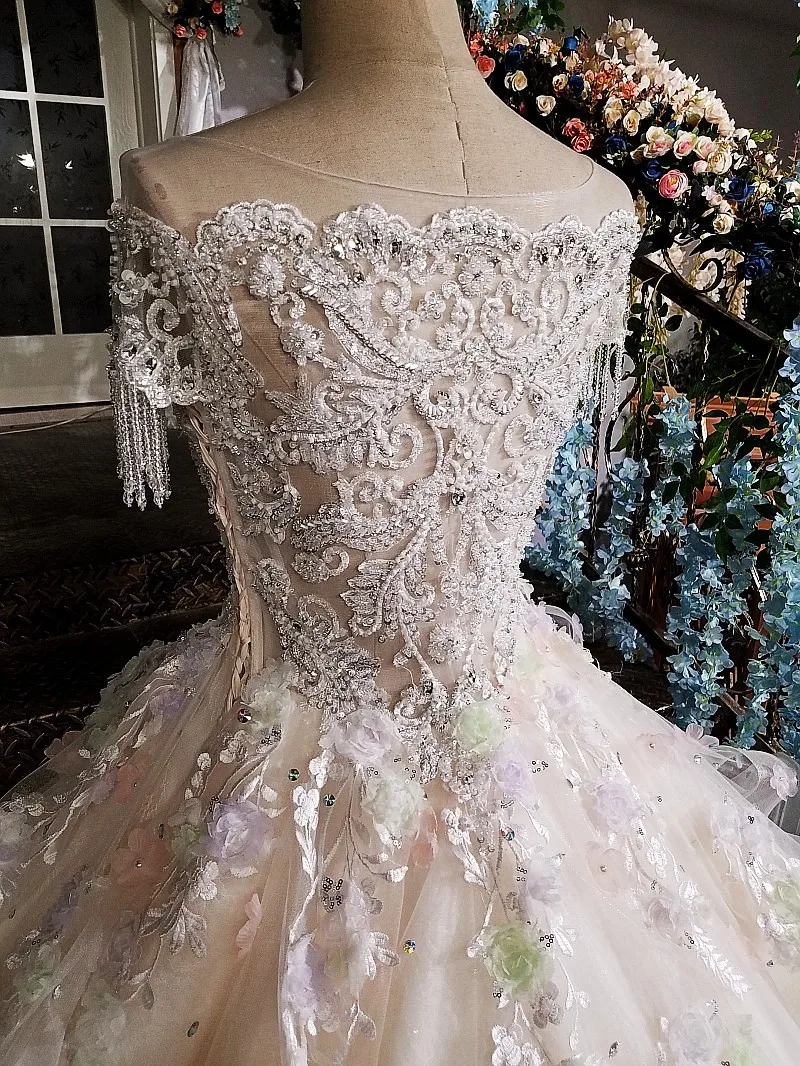 2018 Vestido De Noiva модные роскошные High-end бальное платье свадебное кружевные цветы