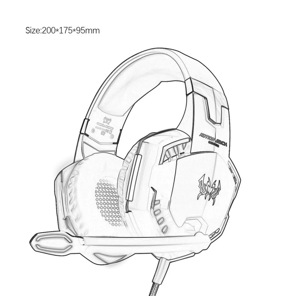 KOTION EACH Stereo Gaming Headset for Xbox One PS4 PC, Surround Sound Over-Ear Headphones with Noise Cancelling Mic LED Lights