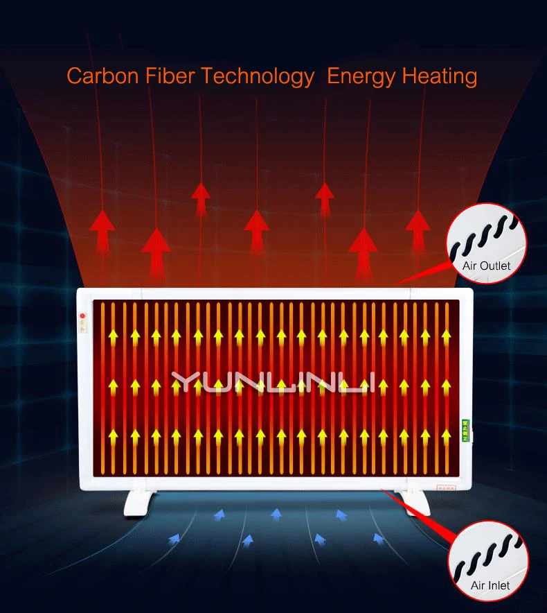 Murah Pemanas Listrik Serat Karbon Pemanas 1610W Lantai/Dinding Gantung Hangat Untuk Rumah Pemanasan Inframerah Perangkat XH-175