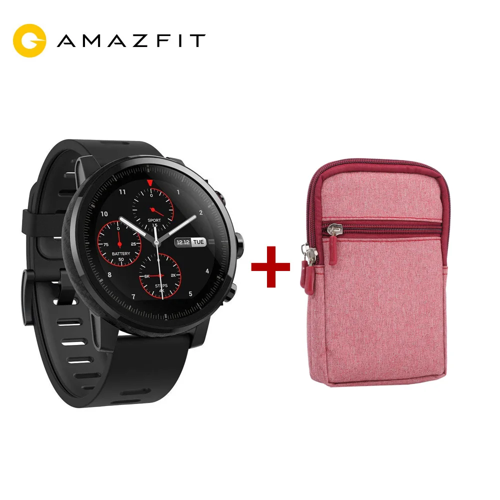Strat2BC-PNB Xiaomi mi Huami Amazfit 2 Amazfit Stratos 2 умные часы мужские с gps Xiao mi часы PPG пульсометр 5ATM - Цвет: Strat2BC-PNB