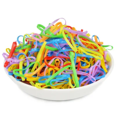 

100 PCS Cute Girls Colourful Ring Disposable Elastic Hair Bands Ponytail Holder Rubber Band Scrunchies Kids Hair Accessories