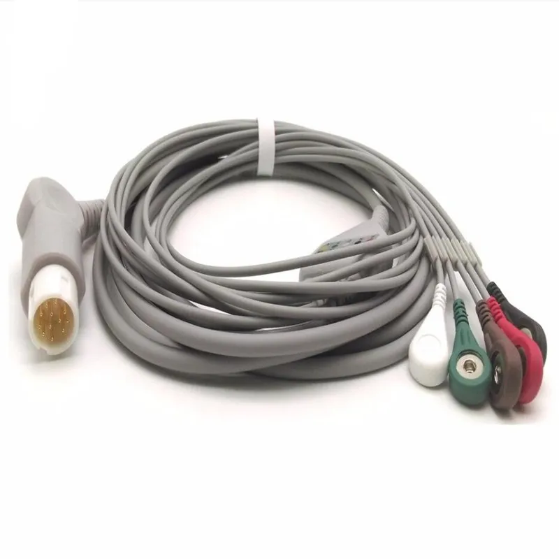 Совместимый с Philips/HP 12Pin MP20/30/VM6 монитор пациента ЭКГ кабель один шт. 5 выводов