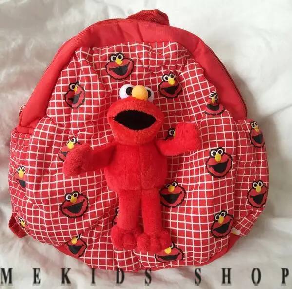 Candice guo! Новый супер милый плюшевый рюкзак Улица Сезам elmo красная сумка на плечо