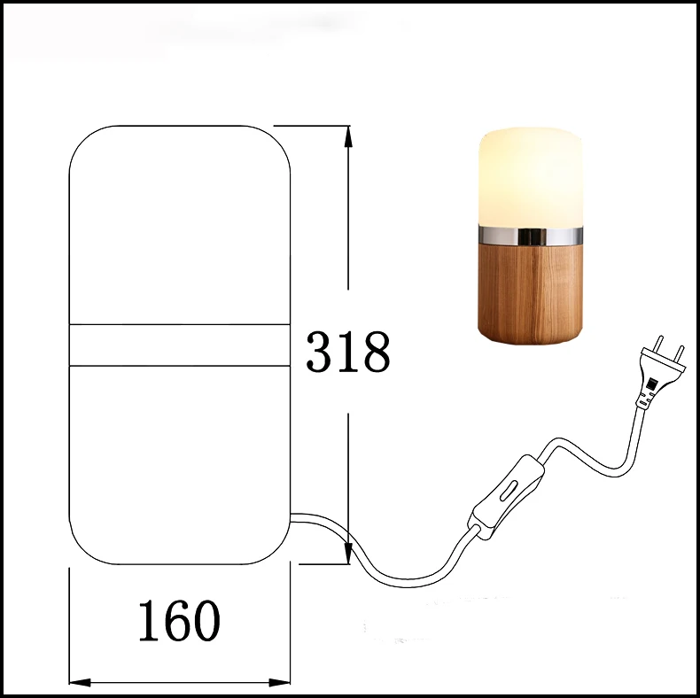 2016 ручная работа дерево Арт Деко светодиодные лампы Настольная лампа Свет лофт.