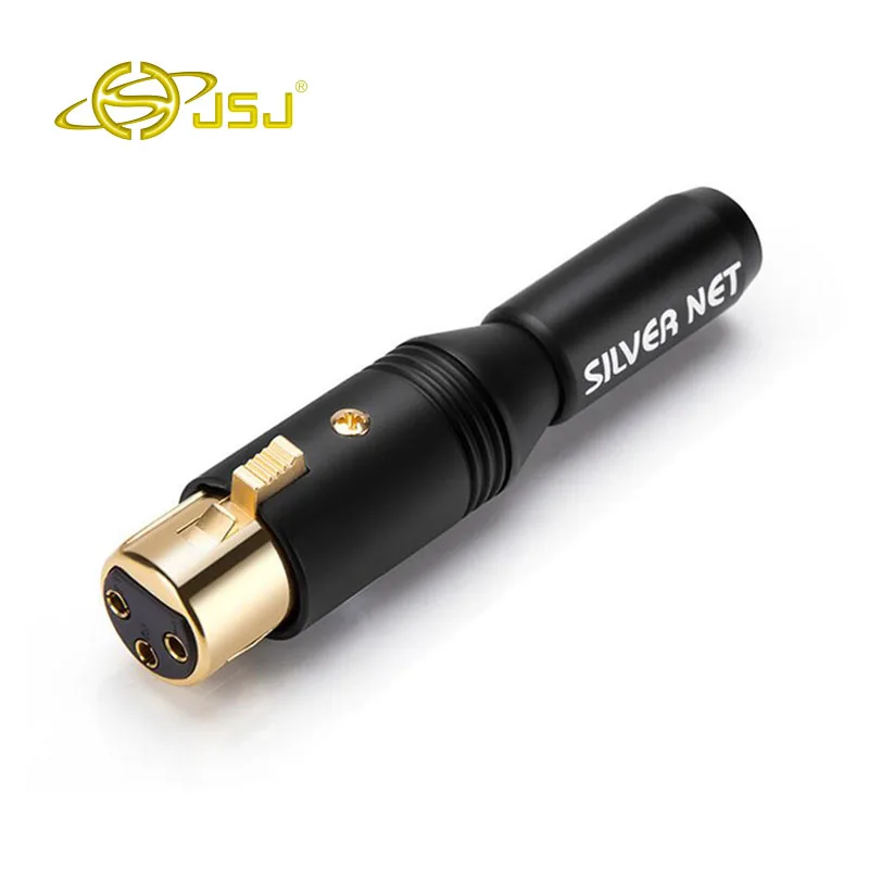 JSJ 3-контактный разъем XLR микрофон Позолоченный сбалансированный мужской и