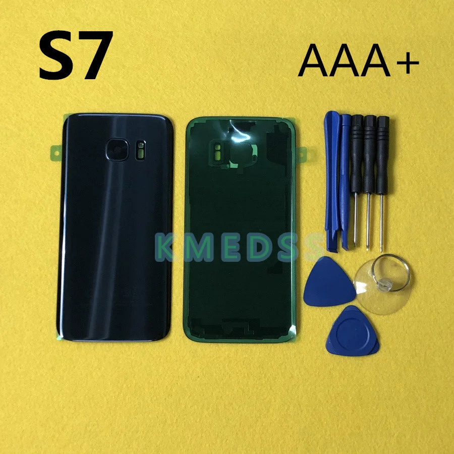AAA+ качественная стеклянная задняя крышка для samsung Galaxy S7 G930 G930F Крышка корпуса задней двери с объективом камеры+ Инструменты