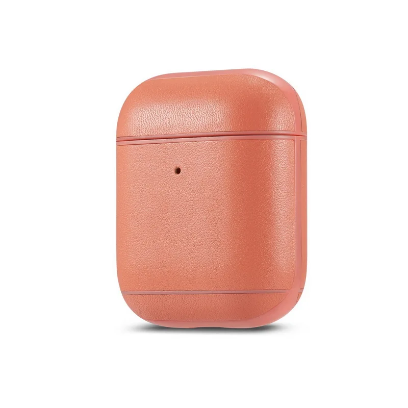 Розовый Для Apple Airpods чехол из натуральной кожи Bluetooth беспроводной Чехол для наушников чехол для Airpods 1 2 Coque Air Pod зарядная коробка - Цвет: Розовый
