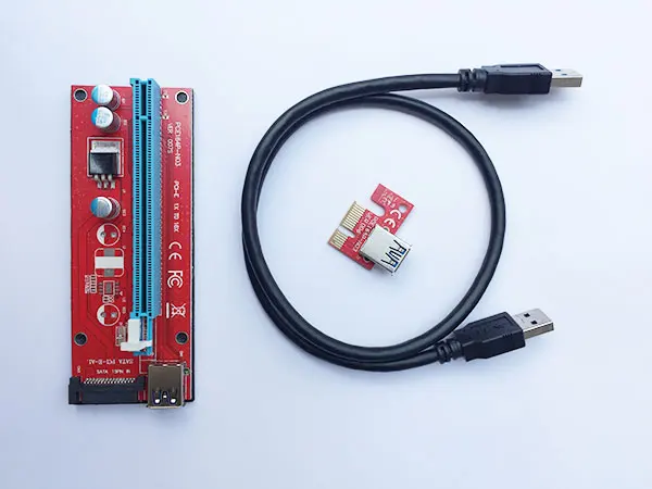 VER007S PCI E переходная карта 1x к 16x расширитель с USB 3 0 60 см для горнодобывающей