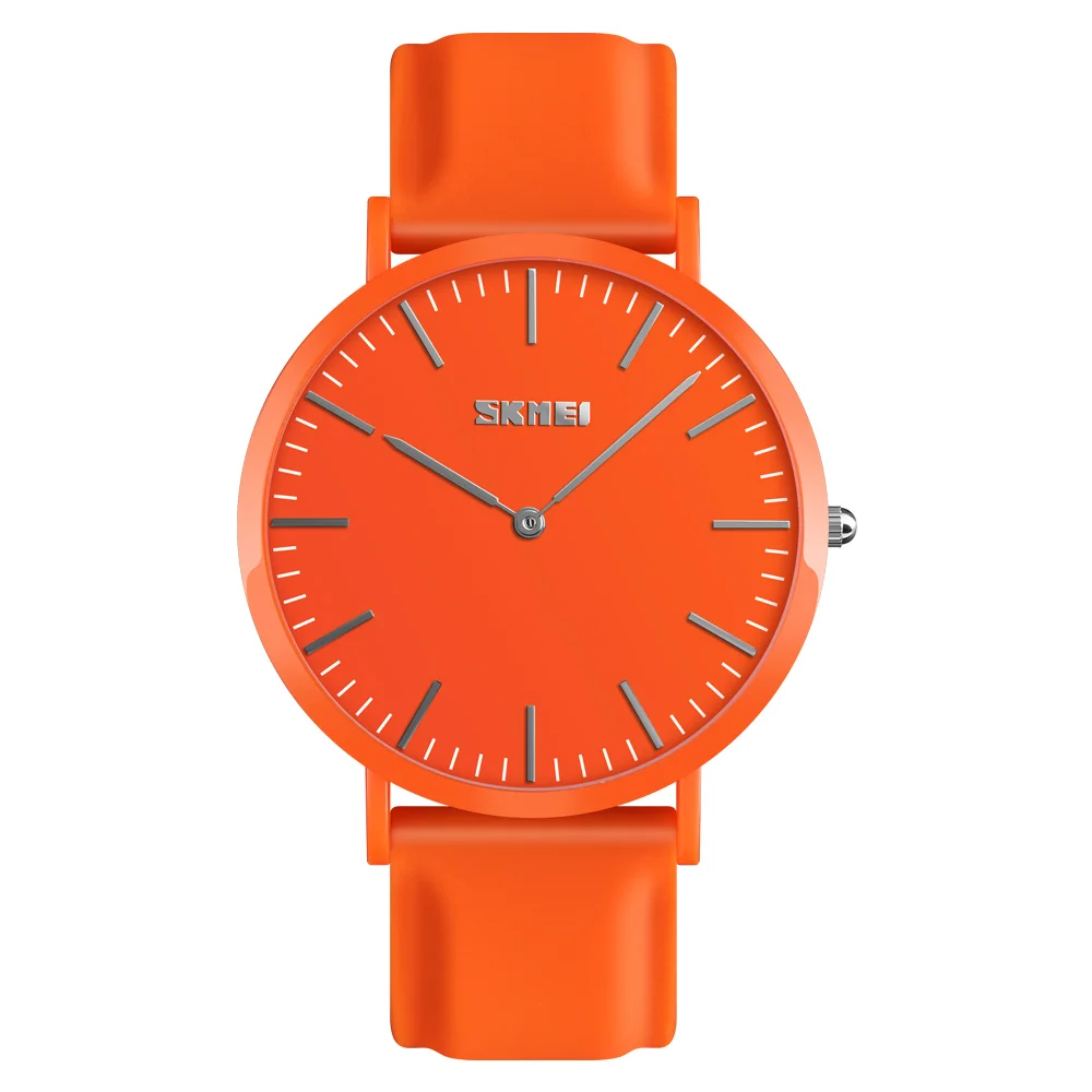 Orange Watch Men SKMEI Для женщин кварцевые часы моды Для мужчин пары спортивные часы Повседневное время Водонепроницаемый наручные часы Для женщин топ reloj mujer 9179 - Цвет: Orange Watch Men