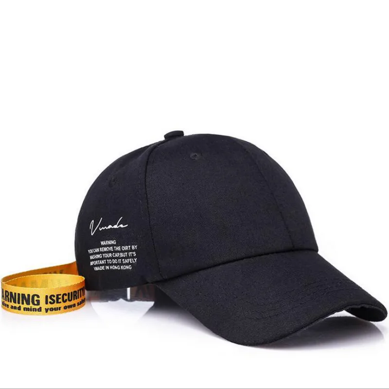 2019 Women Baseball Cap Korea Star Yellow Black Curved Dad Hats Men Lover Letter Print Hip Hop Snapback Caps Long Strap | Аксессуары для