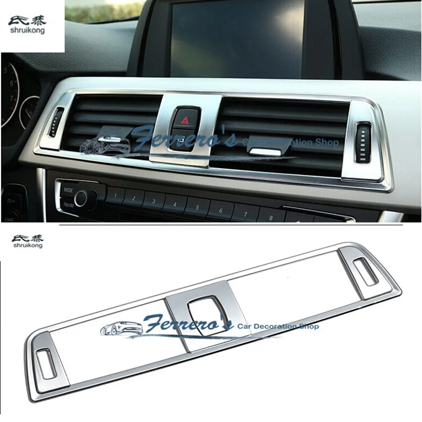 

Free Shipping car stickers 1pc central air-conditioning outlet decoration ABS Chrome for BMW new 3-series F30 F35