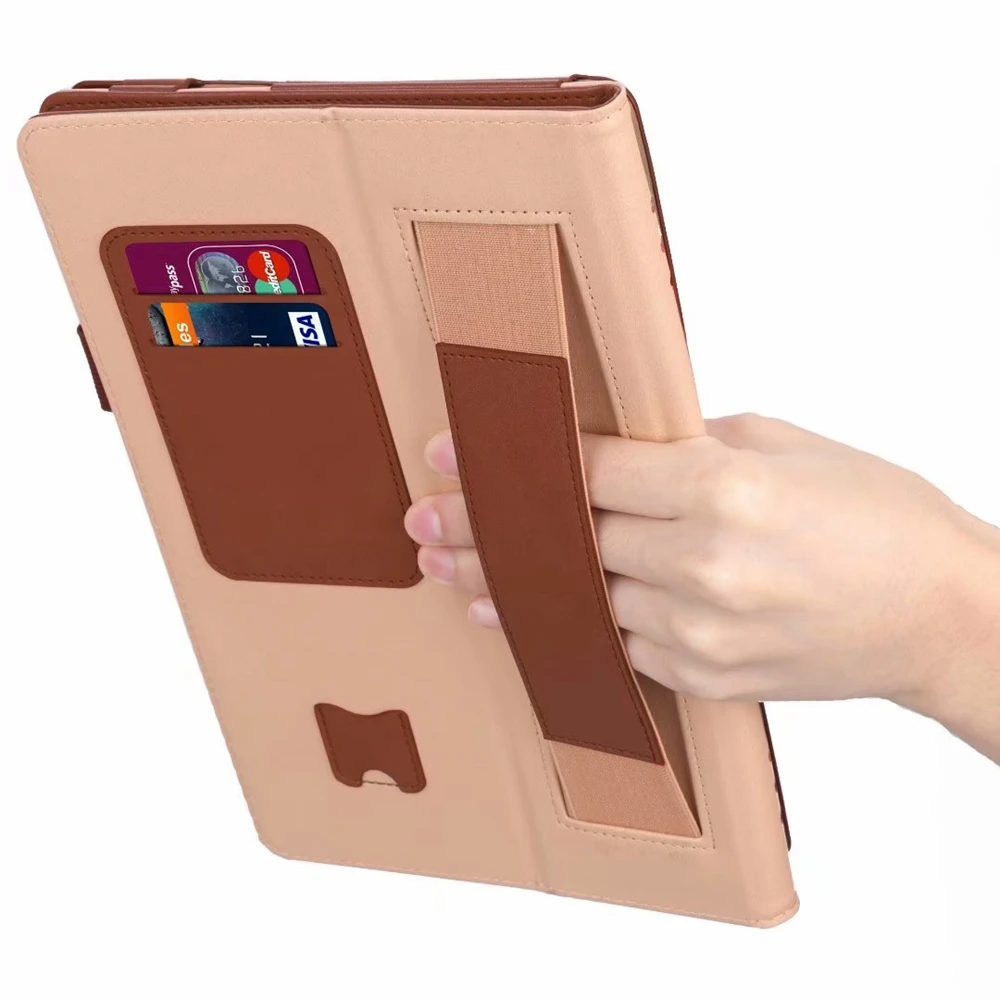 Чехол книжка для планшета из искусственной кожи с ремешком на руку|Чехлы