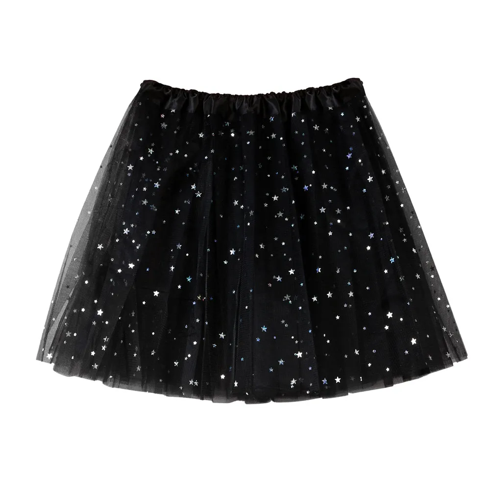 Black KLV модные женские туфли Тюлевая юбка плиссированные марли короткие взрослых пачка танцы повседневное дамы юбки для женщин в Eleven цвет 5,7 - Цвет: Black