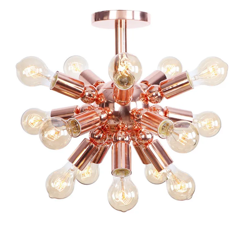 Lustre Industrial Vintage LED Ceiling Light Iron Rose Gold Lamps Edison Antique Lamp Fixtures Home Decor Lighting | Освещение