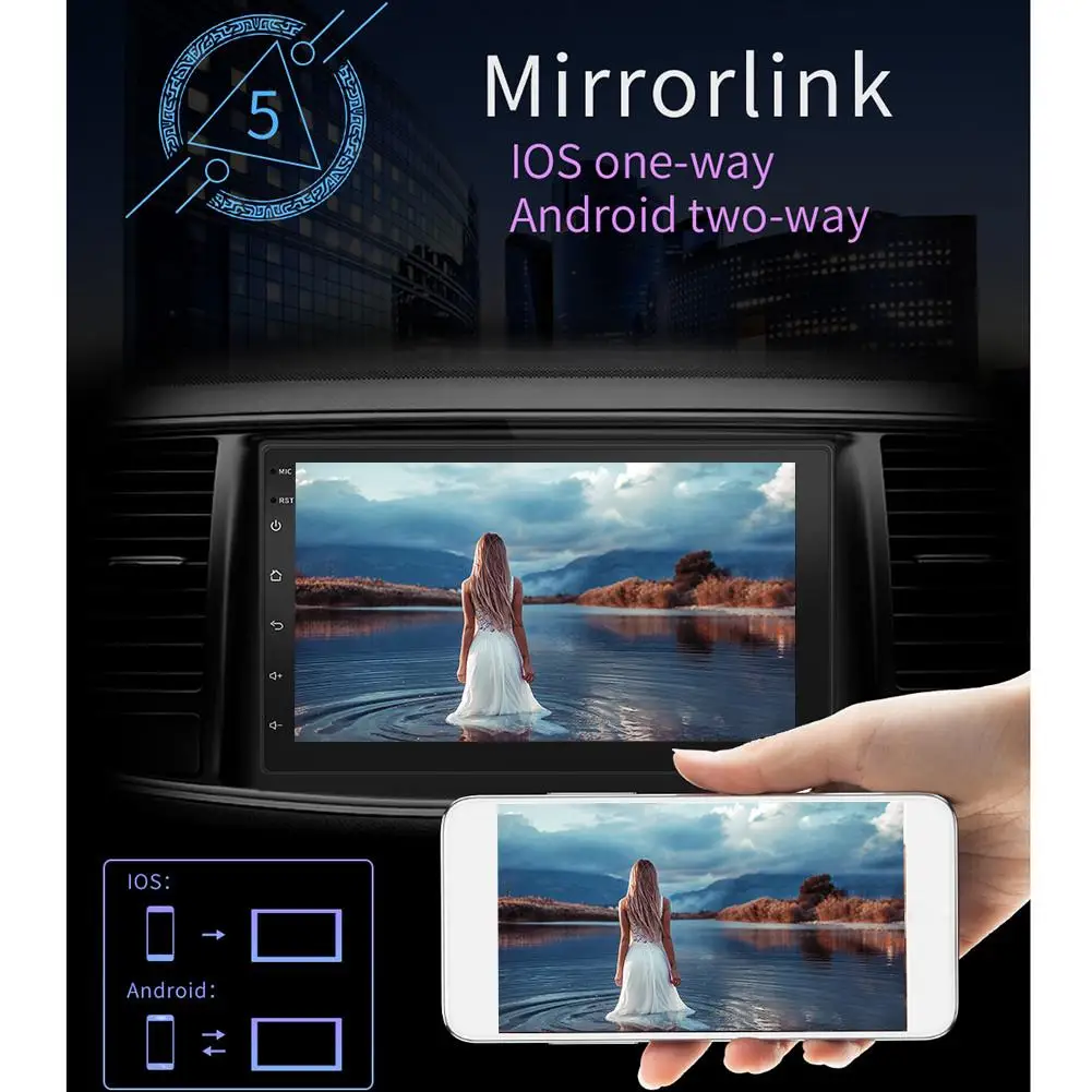 Ультра-тонкий 7-дюймовый 2DIN Android 8 1 MP5 автомобильный проигрыватель Bluetooth Сенсорный