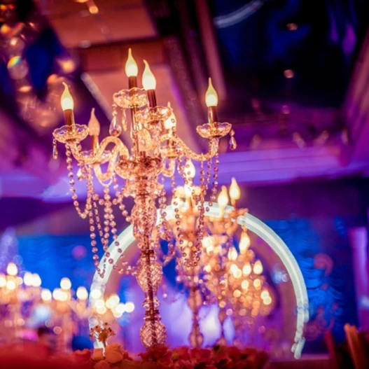 

2017 acrylic crystal Wedding Candelabras Silver Road lead 100cm Tall Wedding Centerpieces