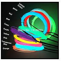Горячая 2.3mm-skirt EL Wire Светодиодная лента 10 цветов не включить драйвер автомобиля декоративный гибкий неоновый светильник