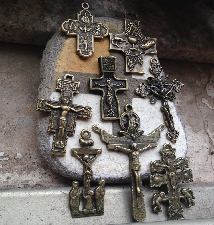 8 шт. различные стили католические религиозные подарки Античная бронза с