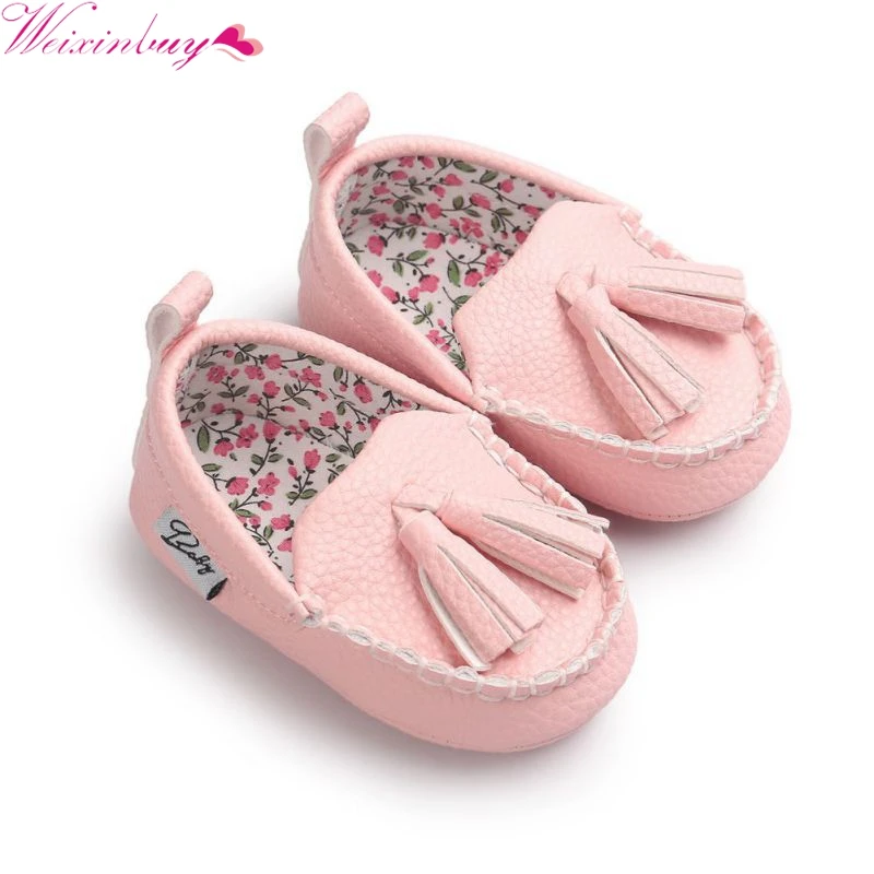 

Moccasins First Walkers Toddler Prewalkers Shoes Baby Girl Boy Shoe Tassel Pendant PU Leather Shoes