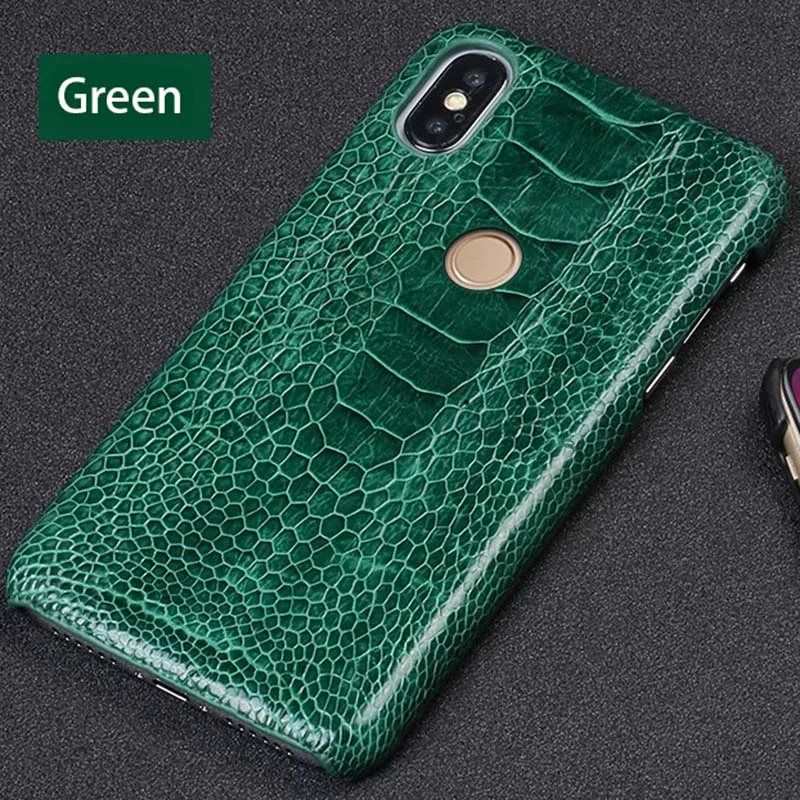 Green Страусиной кожи ног чехол для телефона чехол для Xiaomi mi 5 6 8 SE A2 6X Max 2 3 mi x 2S Note 5 случай для Redmi Примечание 4 4X5, 7, 8, 5 Plus кейс на заднюю панель - Цвет: Green