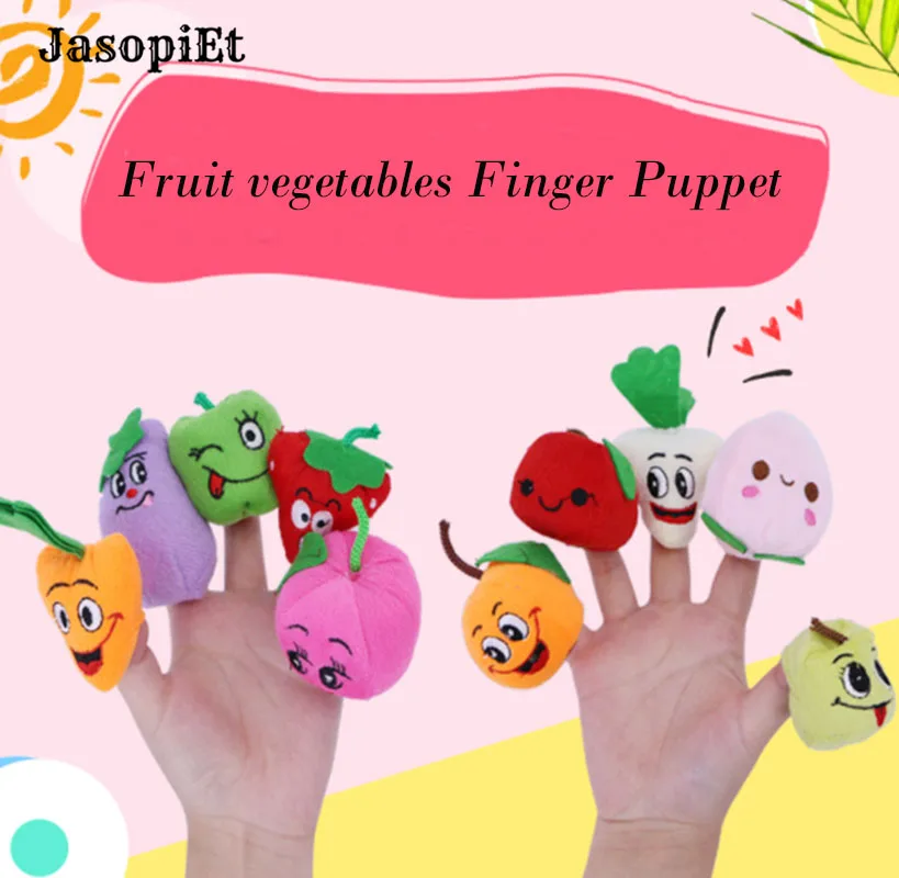 JasopiEt 10 шт. пальчиковые игрушки из плюша набор игрушек фруктовые овощные куклы