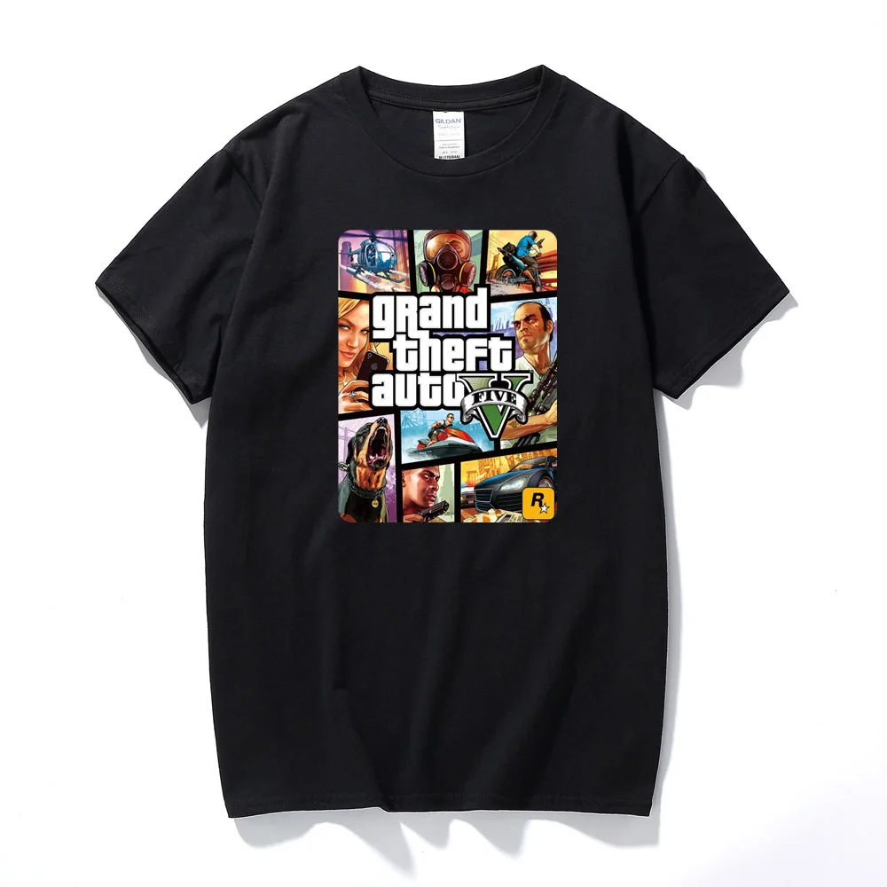 Футболка Grand Theft Auto Game GTA 5 Мужская крутая тенниска GTA5 цветная печать футболка для