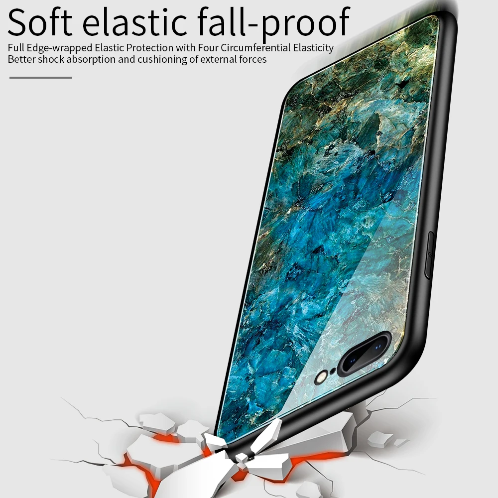 Мраморный звездное небо чехол для телефона для iPhone 6 6S 7 8 Plus закаленное стекло градиентный чехол для Apple iPhone X XR XS Max девушка человек чехол s