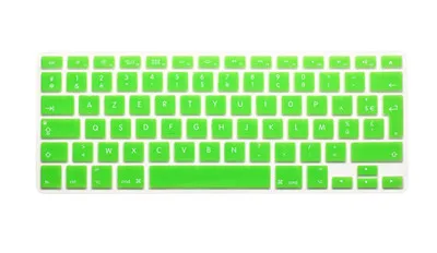 EU layout Green ЕС Французский клавиатура azerty обложки клавиатура чехол для Macbook 1" 15" с Название модели A1286, A1502, A1425, A1398, A1314 и т. д - Цвет: EU layout Green