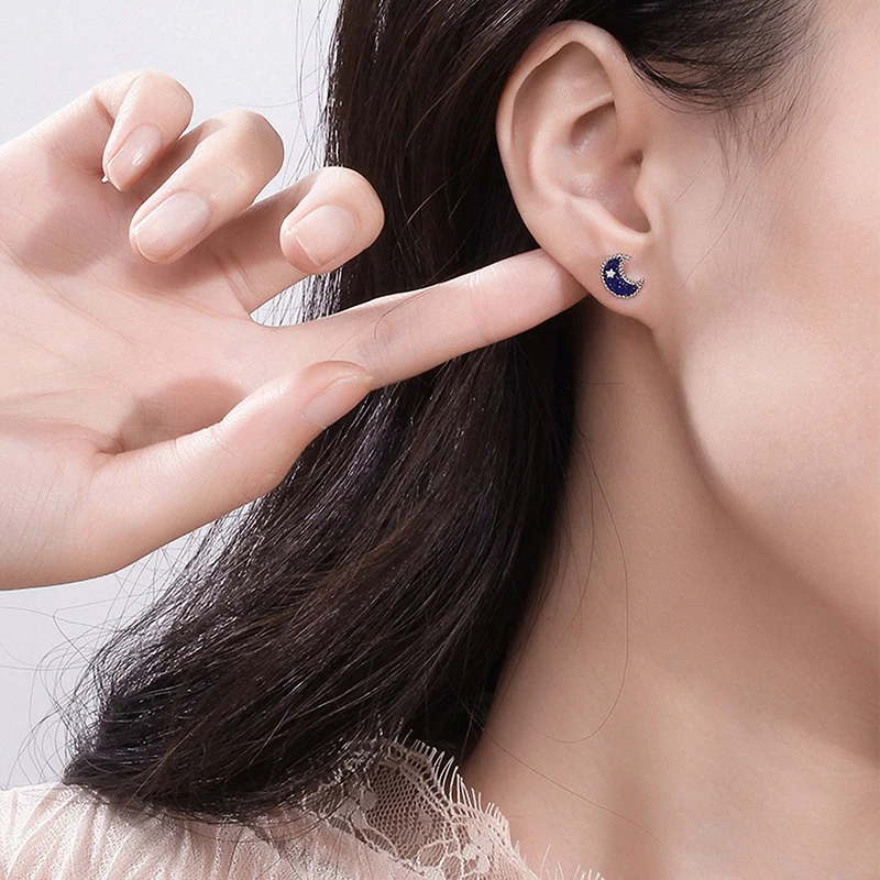 Весенние голубые серьги Планета Настоящее серебро 925 пробы изящное ювелирное