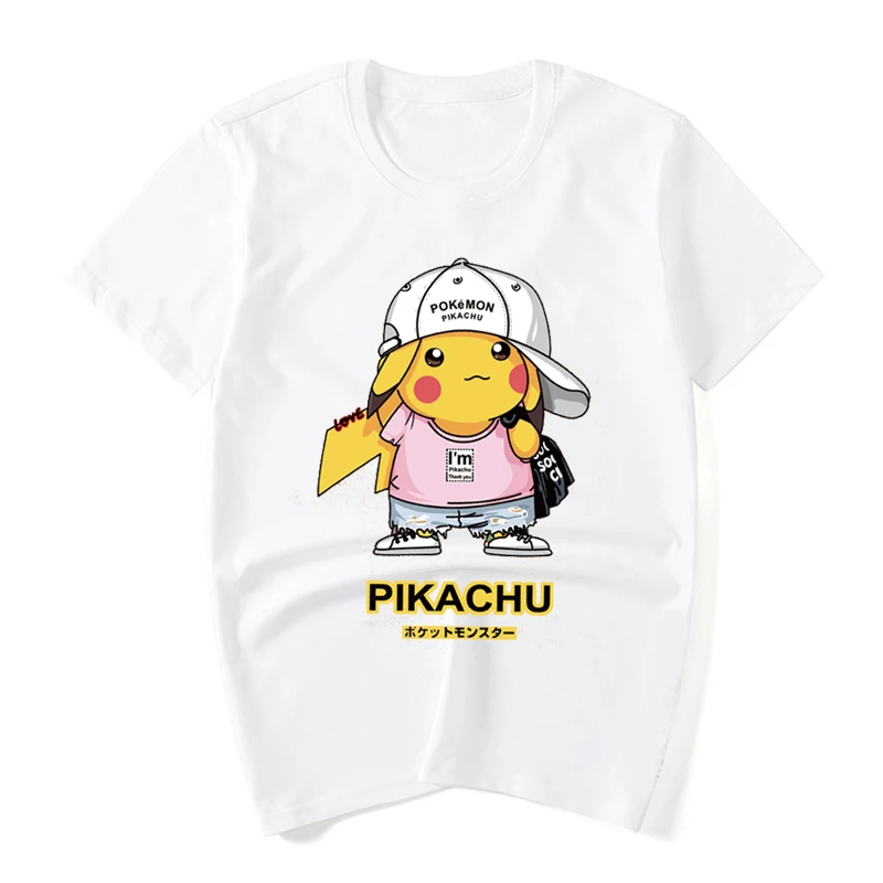Японская уличная одежда Pikachu футболки с коротким рукавом в городском стиле