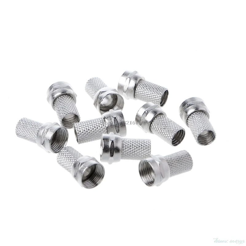 For 10Pcs/Set 75-5 F Connector Screw On Type RG6 Satellite TV Antenna Coax Cable Twist-on Promotion | Обустройство дома