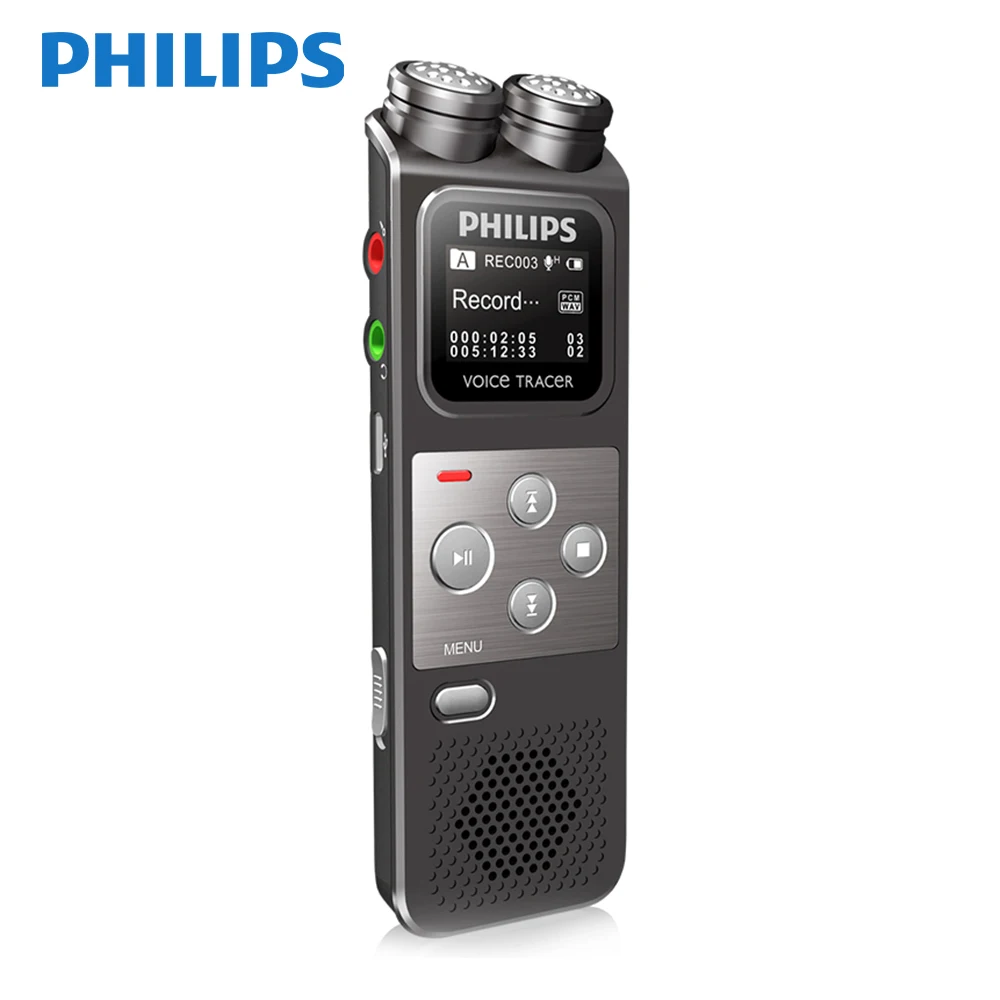 Новейший цифровой диктофон PHILIPS с двумя микрофонами и функцией FM поддержка