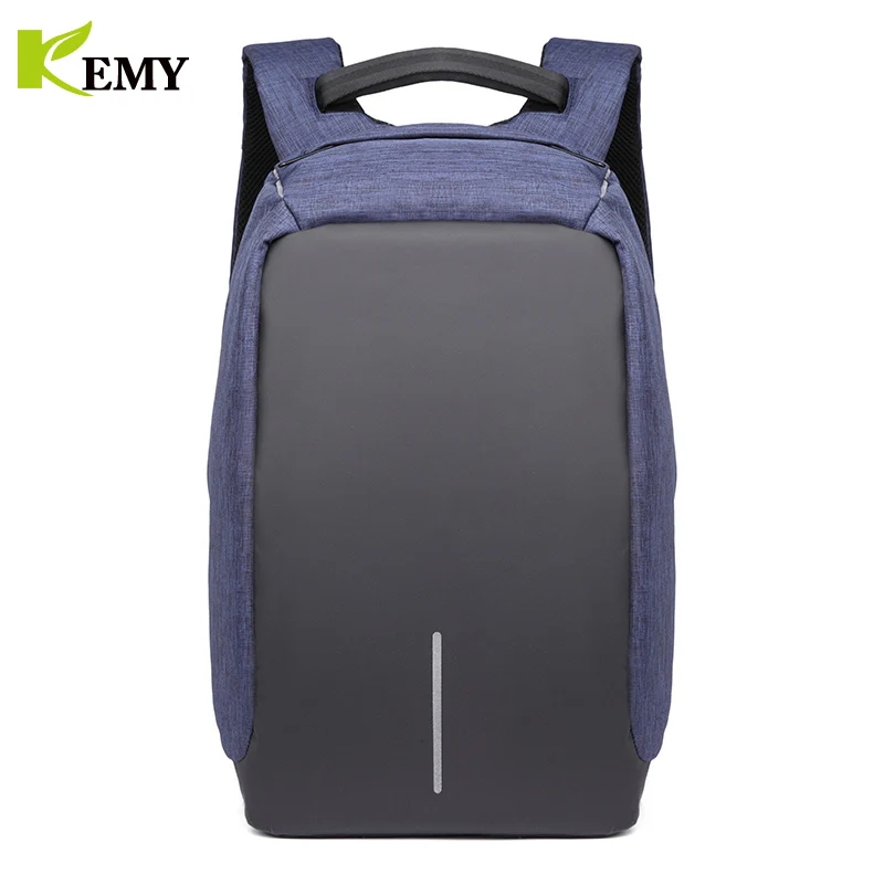 KEMY, модный мужской рюкзак с защитой от кражи и usb зарядкой, 15,6 дюймов, сумка для ноутбука, рюкзак, водонепроницаемый мужской рюкзак, Монмартр, Mochila - Цвет: Dark Blue