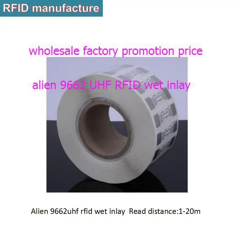 

1000pcs by DHL RFID UHF Alien 9654 Label Sticker 860~960Mhz 915mhz passive EPC Class1 Gen2 rfid Apparel assets management